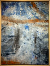 Rest der Flut  Baumwollstoff und Akryl 90x120.  2024