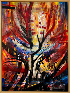 brennender Dornbusch Akryl auf Leinwand 90x120 2023