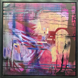 Brücke Acryl auf Fotoleinwand,  B70xH70 2024 