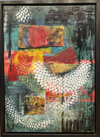 vain acryl on  canvas , collage B50xH70 2024 