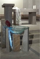 Baptismal font St. Benno Bischofswerda Designed with delinquent young people