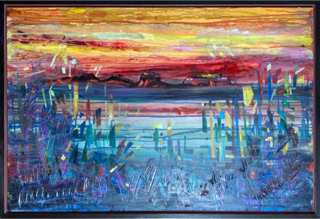 Garten Acryl auf Leinwand B120xH80 2020. Pegelow