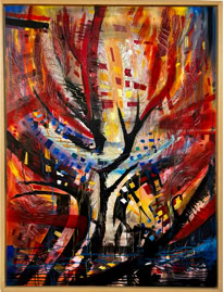 brennender Dornbusch Akryl auf Leinwand 90x120 2023
